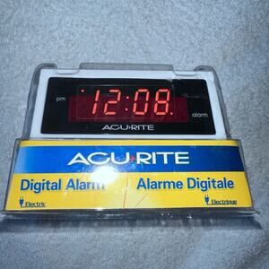 NIP Sealed Acurite Digital Alarm Clock White Electric Model 66703